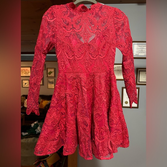 SAYLOR | Dresses | Red Lace Saylor Dress | Poshmark